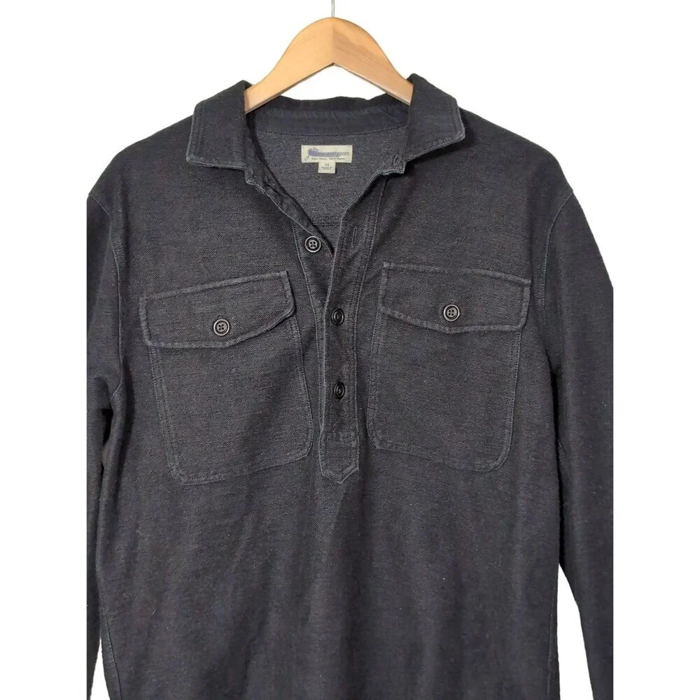 J Crew Knit Goods NY Pullover Shirt‎ Women M Black Long Sleeve Casual Chore Barn